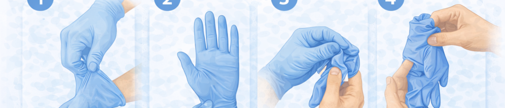 Cómo ponerse y quitarse guantes sin contaminarse (paso a paso)