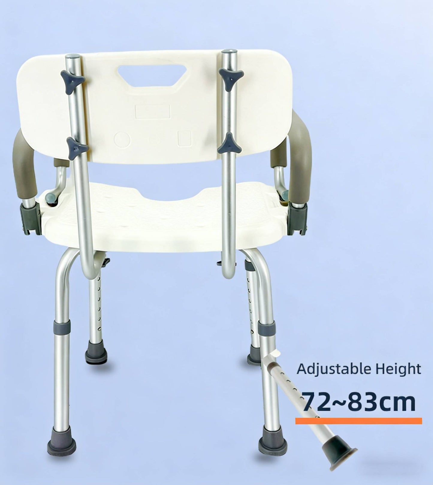 Silla de Ducha de Aluminio Ajustable con Descansabrazos — imagen 5