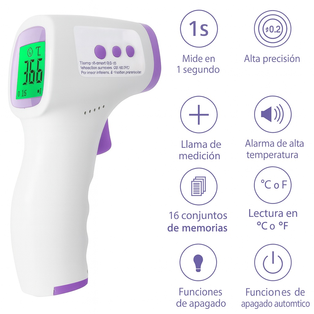 Termómetro Digital Infrarrojo sin Contacto AD-802 — imagen 2