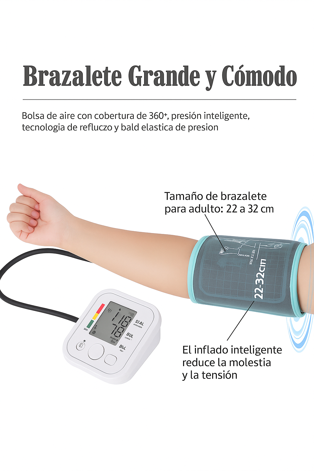 Baumanómetro Digital de Brazo BP-S04 Blanco — imagen 6