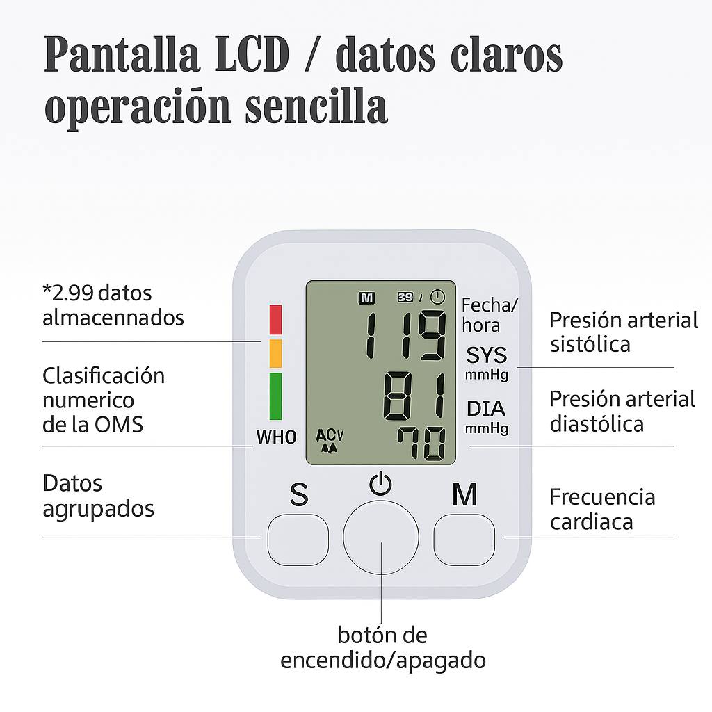 Baumanómetro Digital de Brazo BP-S04 Blanco — imagen 2