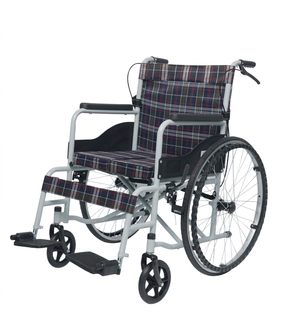 Silla de Ruedas Plegable de Acero Compacta