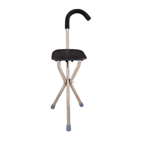 Bastón silla plegable de acero con asiento abierto