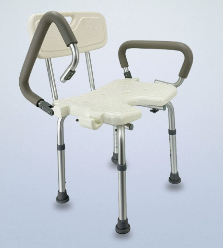 Silla de Ducha de Aluminio Ajustable con Descansabrazos — imagen 6