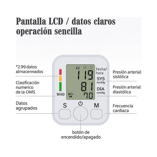 Baumanómetro Digital de Brazo BP-S04 Blanco — vista 2