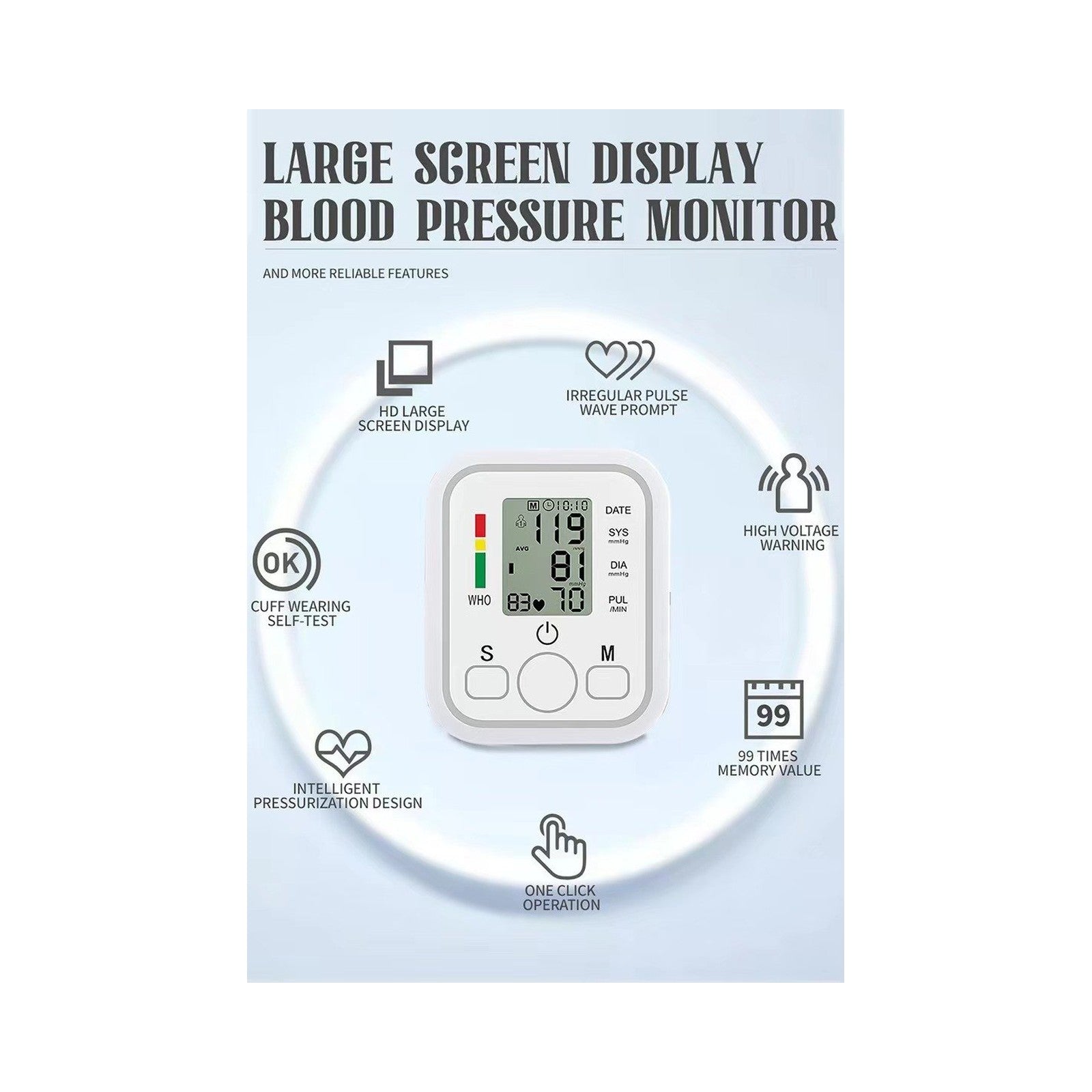 Baumanómetro Digital de Brazo BP-S04 Blanco — vista 4