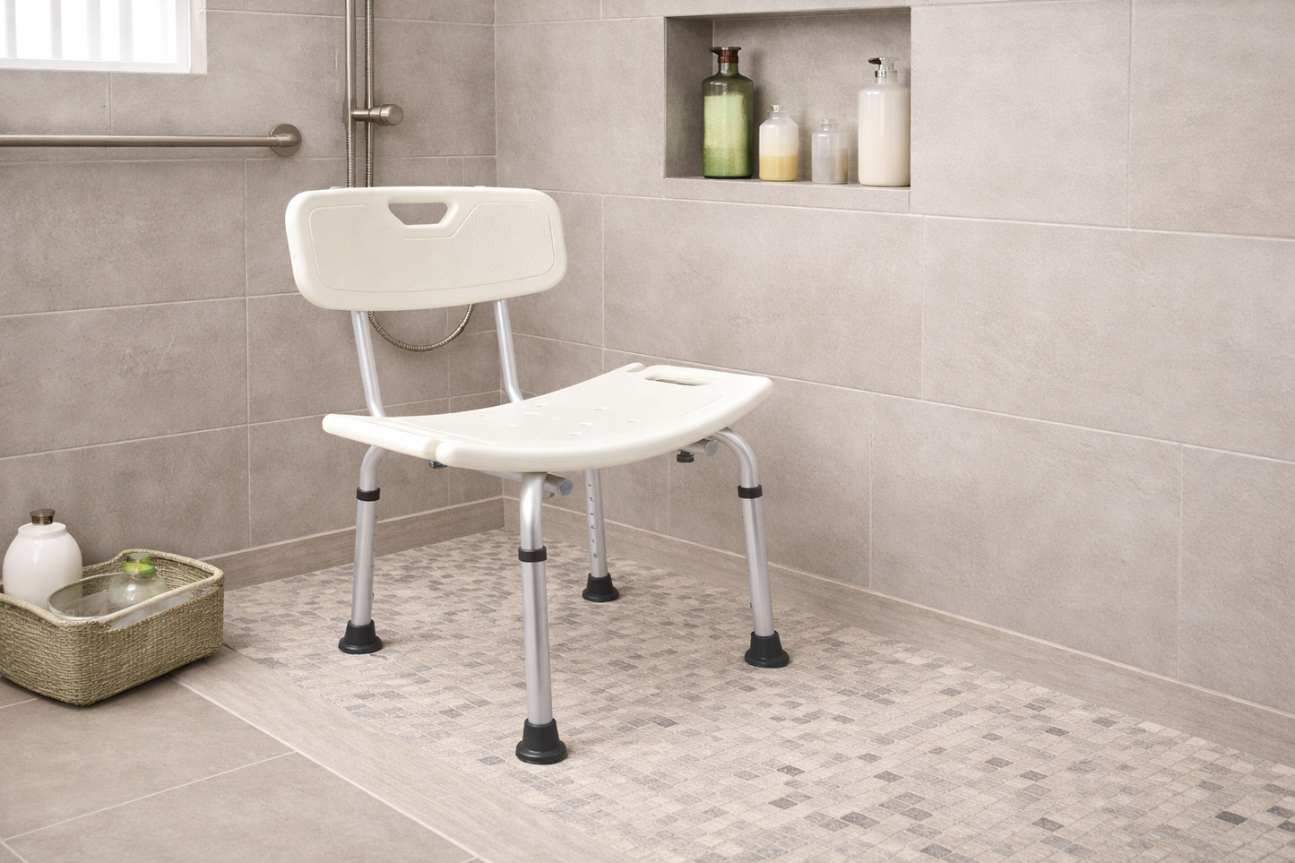 Silla para Ducha de Aluminio con Asiento Antiderrapante — imagen 6