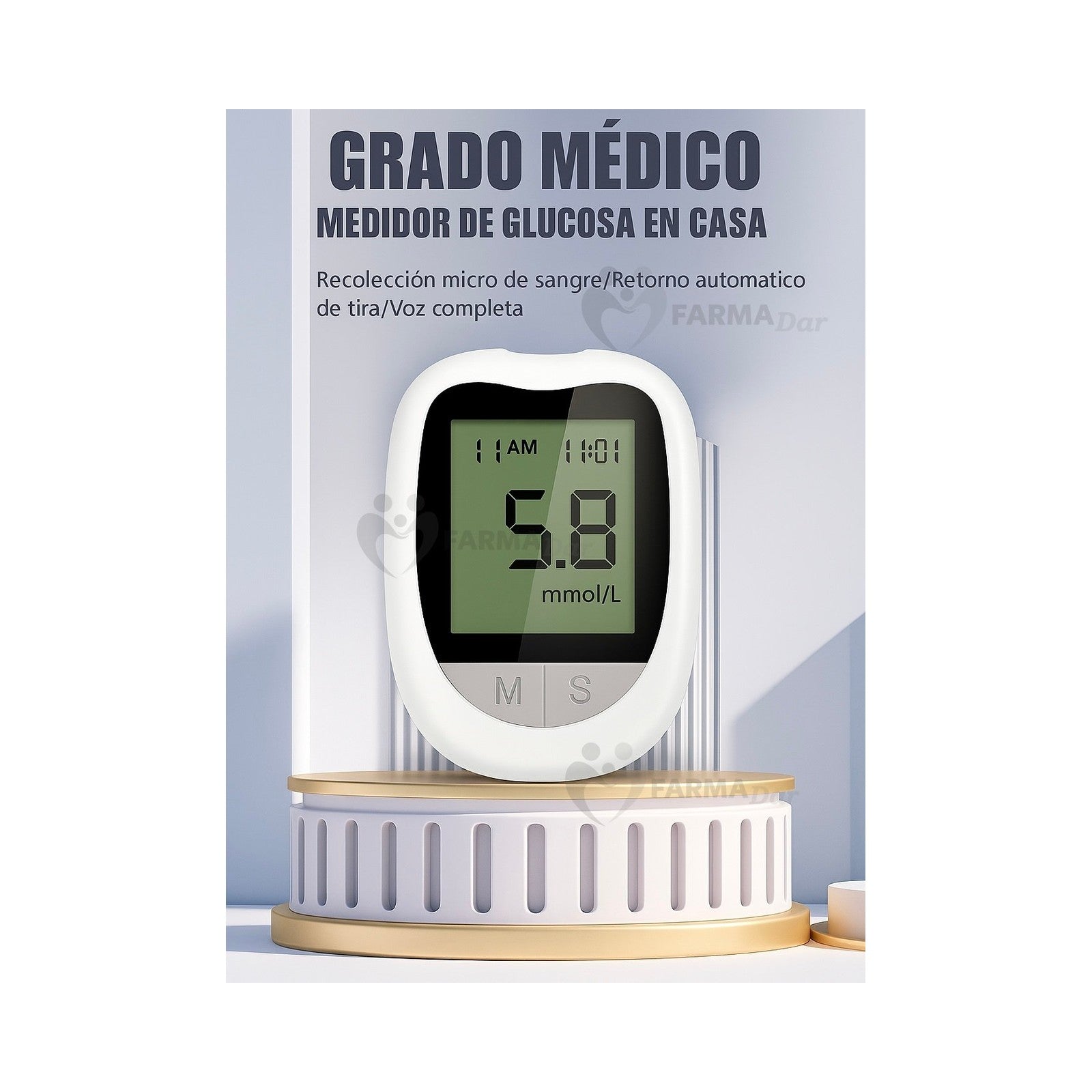 Glucómetro Digital KH-100 con 50 Tiras y 50 Lancetas — vista 2