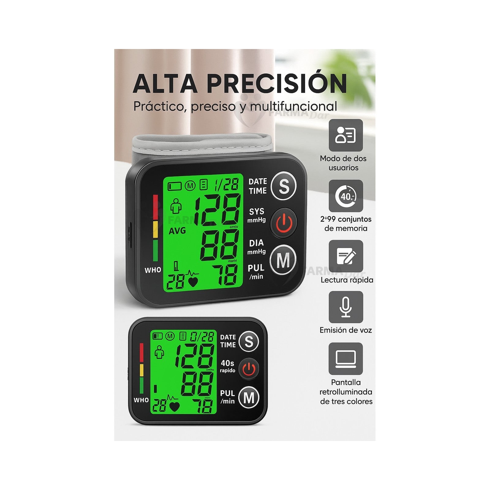 Monitor de Presión Arterial Automático de Muñeca BP-A02 — vista 4