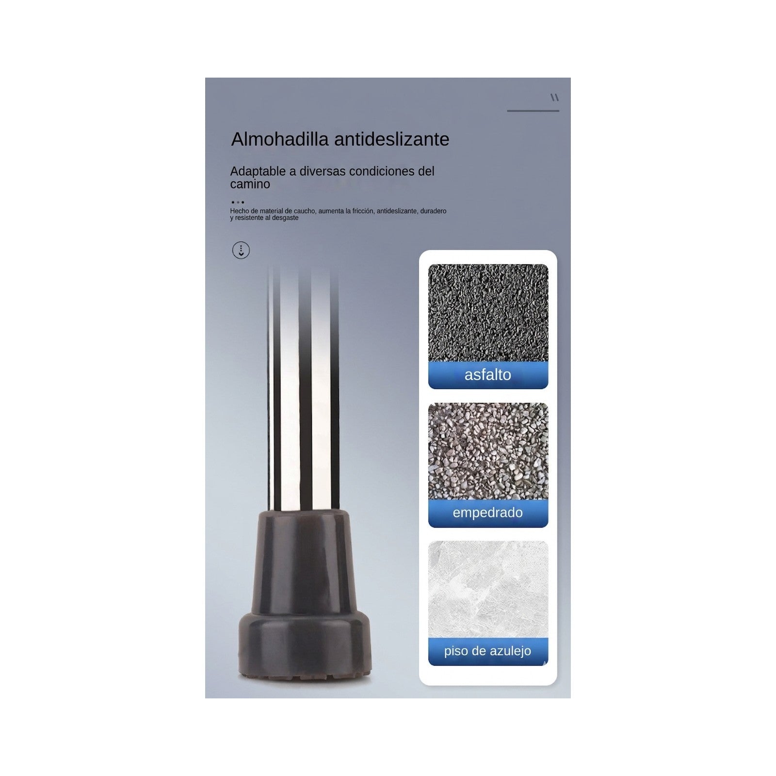 Muletas Axilares de Aluminio Ajustables a 3 Tamaños (Par) — vista 3