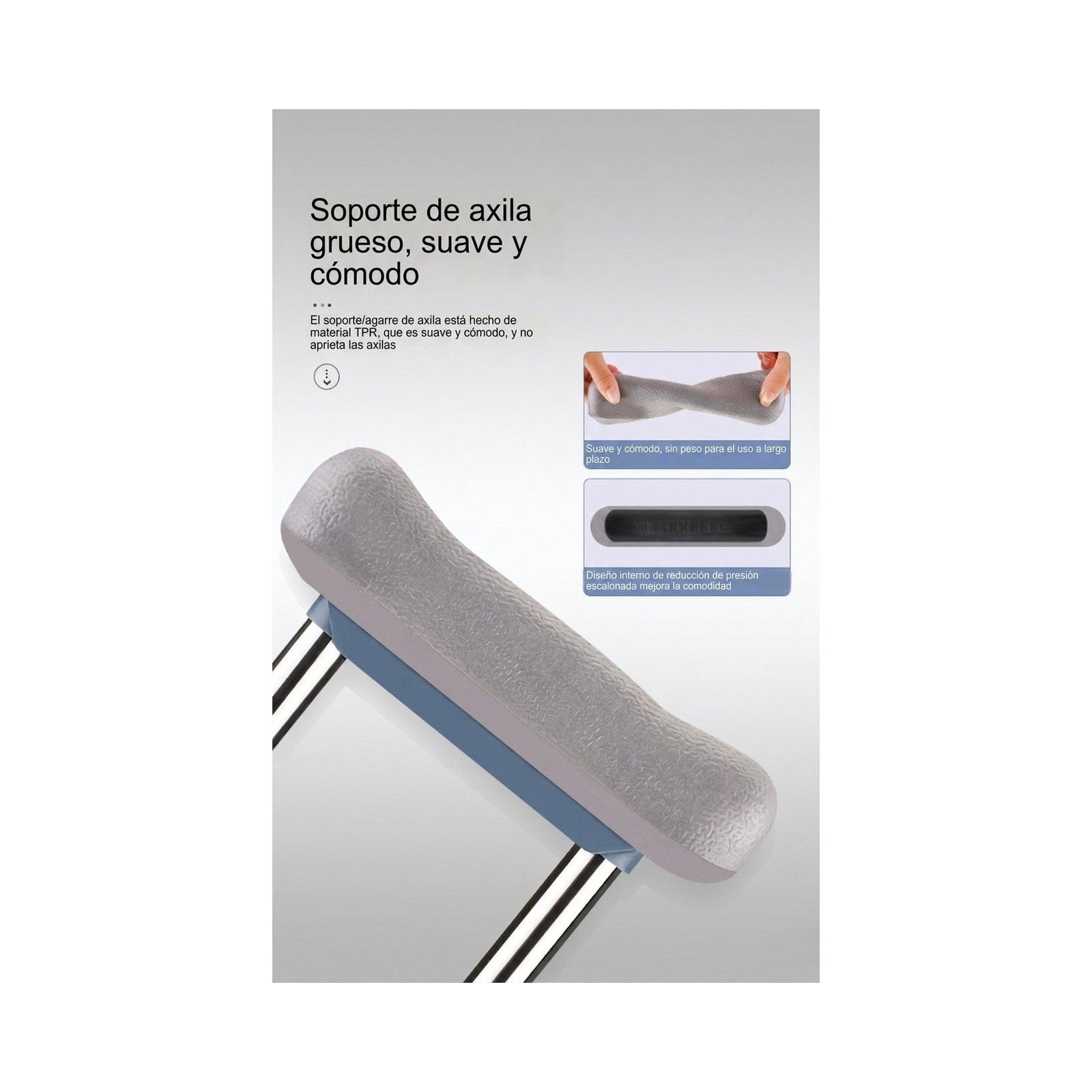 Muletas Axilares de Aluminio Ajustables a 3 Tamaños (Par) — vista 4