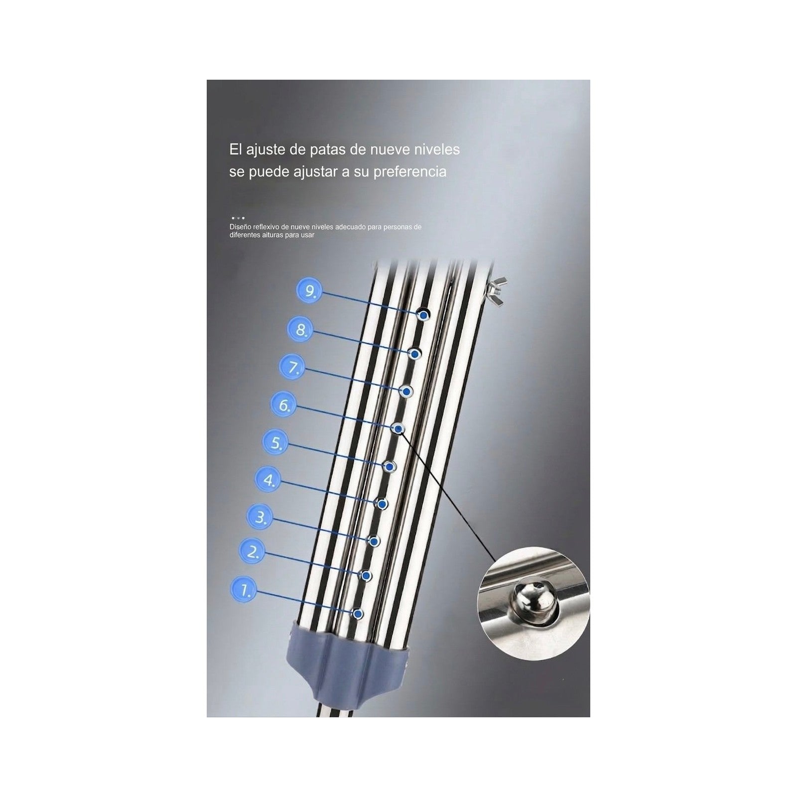 Muletas Axilares de Aluminio Ajustables a 3 Tamaños (Par) — vista 5
