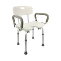 Silla de Ducha de Aluminio Ajustable con Descansabrazos