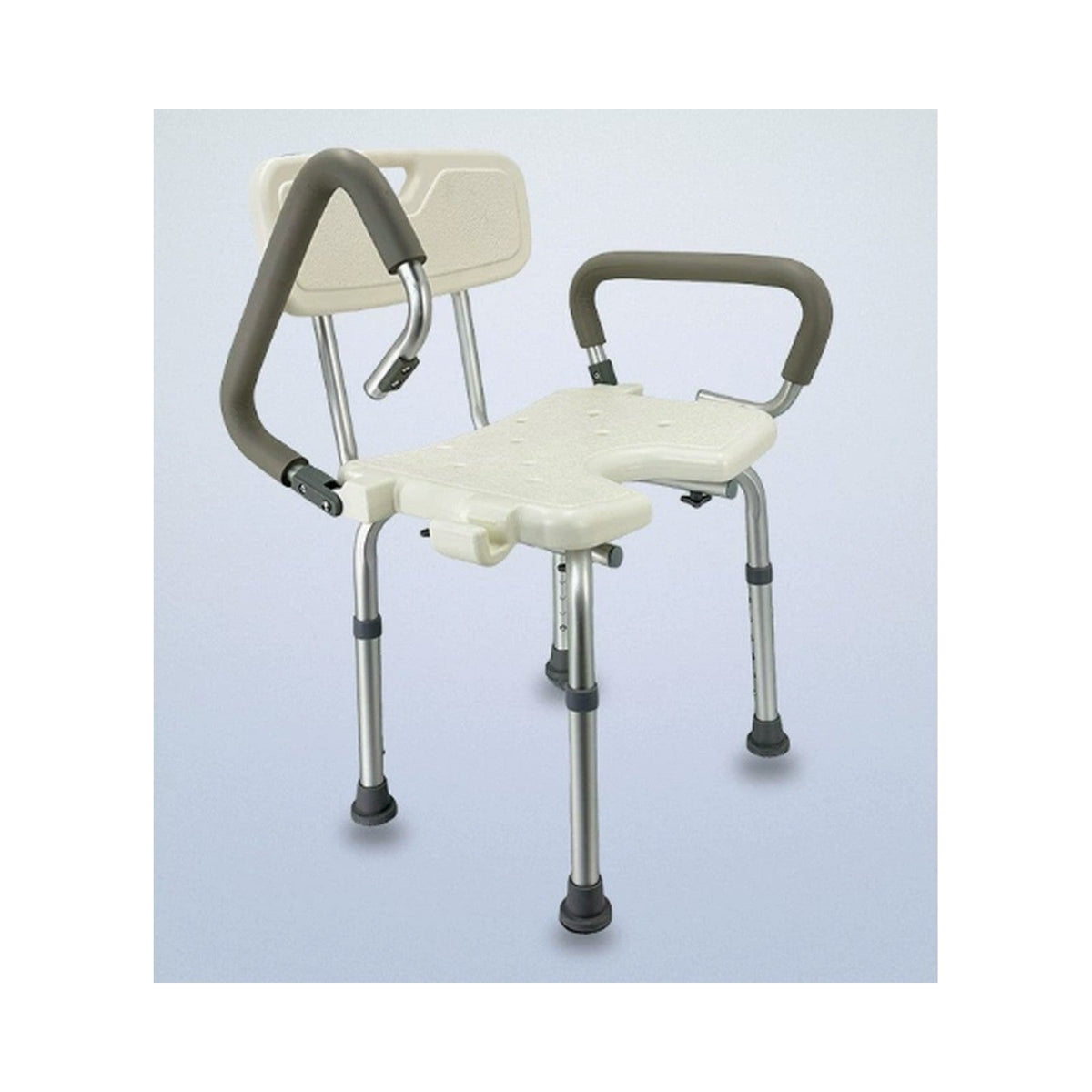 Silla de Ducha de Aluminio Ajustable con Descansabrazos — vista 6