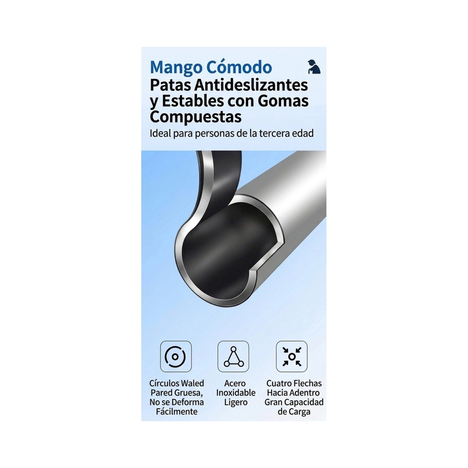 Silla para Ducha de Aluminio con Asiento Antiderrapante — vista 2