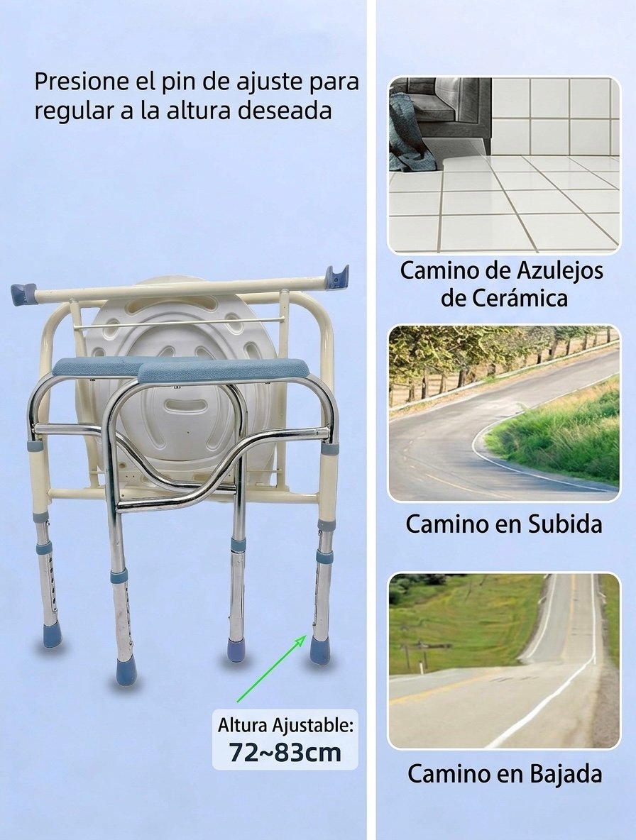 Silla Cómodo 3 en 1 para Baño y WC de Aluminio Ajustable — imagen 3
