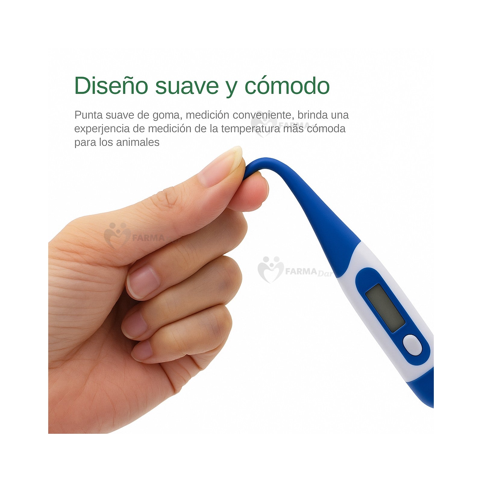 Termómetro Digital LCD de Punta Flexible Azul Marino — vista 3